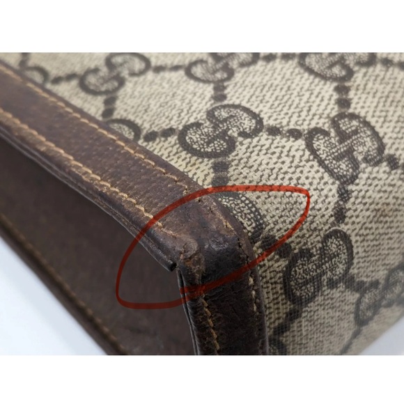 #4 Gucci Vintage Clutch Bag Brown GG PVC Supreme USED (NO CODE) COA INCLUDED - Picture 9 of 14